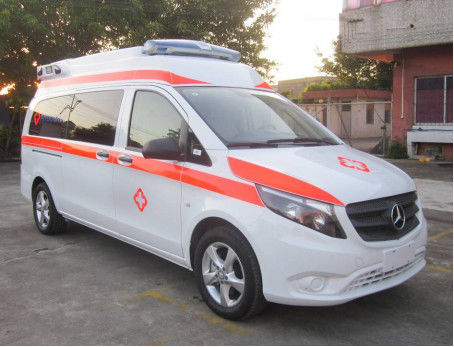 Βενζινοκίνητη Mercedes Benz ασθενοφόρο 7 καθίσματα εμπρόσθια εγκατεστημένη 4×2 αυτόματη μετάδοση 0