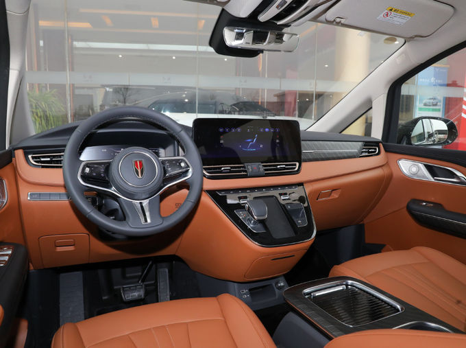 Μαύρο Hongqi 7 θέσεις Minivan MPV High End πολυτελή επιχειρηματικό αυτοκίνητο υποδοχής 7
