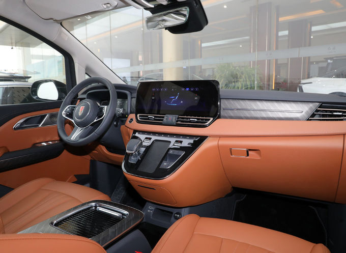 Μαύρο Hongqi 7 θέσεις Minivan MPV High End πολυτελή επιχειρηματικό αυτοκίνητο υποδοχής 6